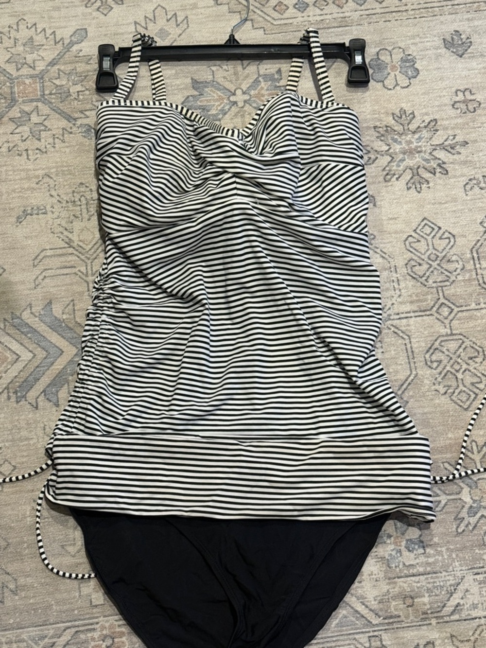 Panache Anya Women’s Black & White Striped Bandeau Tankini